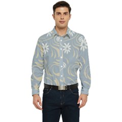 Folk Flowers Pattern Floral Surface Design Seamless Pattern Men s Long Sleeve  Shirt by Eskimos