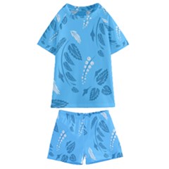 Folk Flowers Pattern Floral Surface Design Seamless Pattern Kids  Swim Tee And Shorts Set by Eskimos