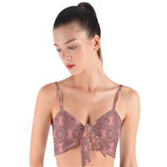 Flowers Pattern Woven Tie Front Bralet