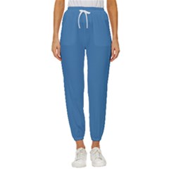 Color Steel Blue Cropped Drawstring Pants
