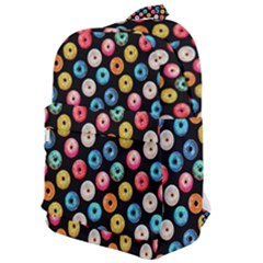 Multicolored Donuts On A Black Background Classic Backpack by SychEva