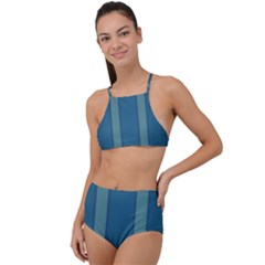 Turquoise Blue Mood High Waist Tankini Set by themeaniestore