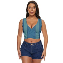 Turquoise Blue Mood Women s Sleeveless Wrap Top