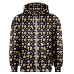 Shiny Pumpkins On Black Background Men s Zipper Hoodie by SychEva