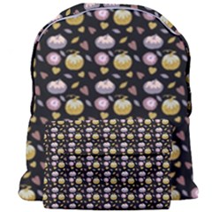 Shiny Pumpkins On Black Background Giant Full Print Backpack by SychEva