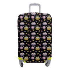 Shiny Pumpkins On Black Background Luggage Cover (small) by SychEva