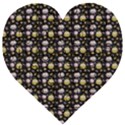 Shiny Pumpkins On Black Background Wooden Puzzle Heart View1