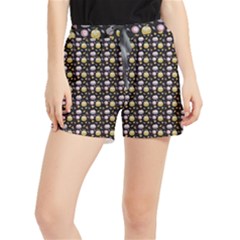 Shiny Pumpkins On Black Background Runner Shorts by SychEva