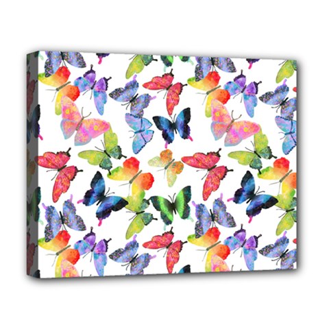 Bright Butterflies Circle In The Air Deluxe Canvas 20  X 16  (stretched)