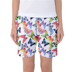 Bright Butterflies Circle In The Air Women s Basketball Shorts by SychEva