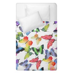 Bright Butterflies Circle In The Air Duvet Cover Double Side (single Size) by SychEva