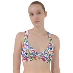 Bright Butterflies Circle In The Air Sweetheart Sports Bra by SychEva