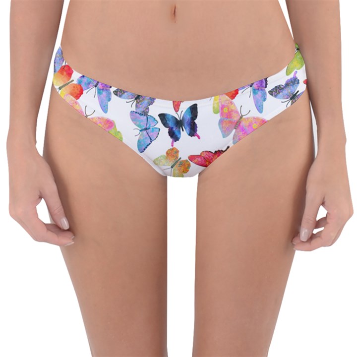 Bright Butterflies Circle In The Air Reversible Hipster Bikini Bottoms