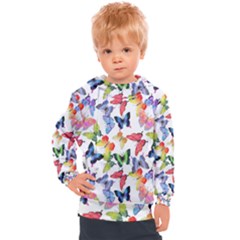 Bright Butterflies Circle In The Air Kids  Hooded Pullover by SychEva