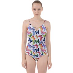 Bright Butterflies Circle In The Air Cut Out Top Tankini Set by SychEva