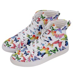Bright Butterflies Circle In The Air Women s Hi-top Skate Sneakers by SychEva