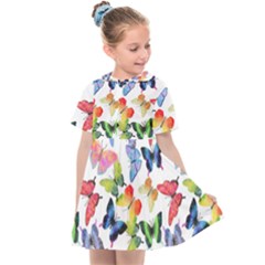 Bright Butterflies Circle In The Air Kids  Sailor Dress by SychEva