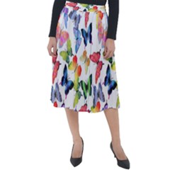 Bright Butterflies Circle In The Air Classic Velour Midi Skirt  by SychEva