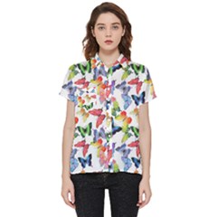 Bright Butterflies Circle In The Air Short Sleeve Pocket Shirt by SychEva