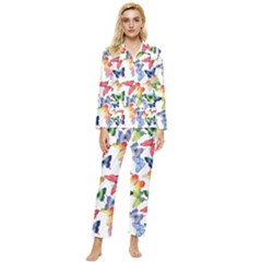 Bright Butterflies Circle In The Air Womens  Long Sleeve Pocket Pajamas Set by SychEva