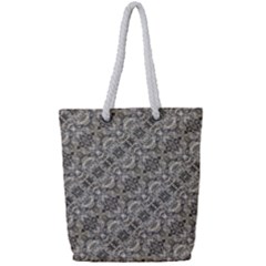 Vintage Pattern Geometric Mosaic Full Print Rope Handle Tote (small) by dflcprintsclothing