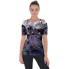 When Gears Turn Shoulder Cut Out Short Sleeve Top by MRNStudios