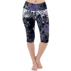 When Gears Turn Lightweight Velour Cropped Yoga Leggings by MRNStudios