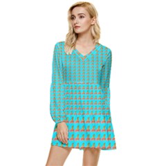 Small Dragonet Tiered Long Sleeve Mini Dress by SeaworthyClothing