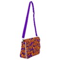 Purple and orange pumpkins, crazy Halloween pattern, Jack o  Lantern Shoulder Bag with Back Zipper View1