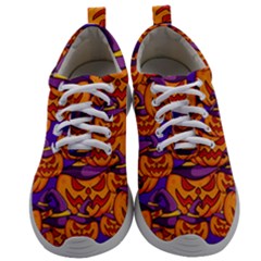 Purple And Orange Pumpkins, Crazy Halloween Pattern, Jack O  Lantern Mens Athletic Shoes by Casemiro