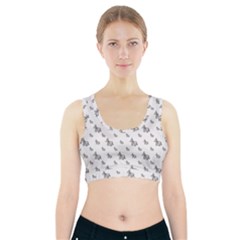 Grey Unicorn Sketchy Style Motif Drawing Pattern Sports Bra With Pocket by dflcprintsclothing