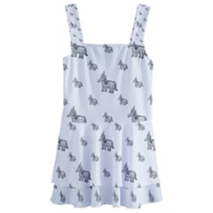 Grey Unicorn Sketchy Style Motif Drawing Pattern Kids  Layered Skirt Swimsuit by dflcprintsclothing