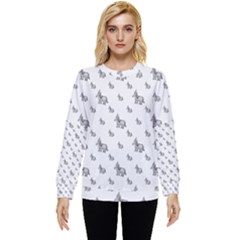 Grey Unicorn Sketchy Style Motif Drawing Pattern Hidden Pocket Sweatshirt by dflcprintsclothing