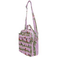 Bullfinches Sit On Branches On A Pink Background Crossbody Day Bag by SychEva
