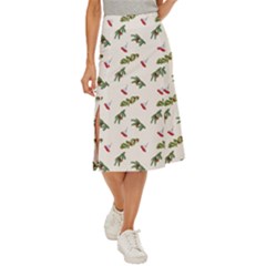 Spruce And Pine Branches Midi Panel Skirt