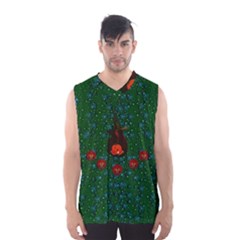 Halloween Pumkin Lady In The Rain Men s Basketball Tank Top by pepitasart