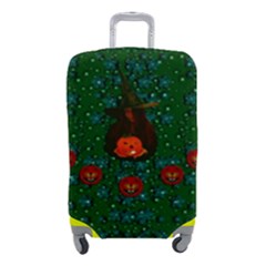 Halloween Pumkin Lady In The Rain Luggage Cover (small) by pepitasart