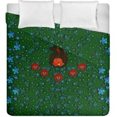 Halloween Pumkin Lady In The Rain Duvet Cover Double Side (king Size) by pepitasart