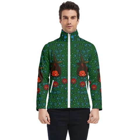 Halloween Pumkin Lady In The Rain Men s Bomber Jacket by pepitasart