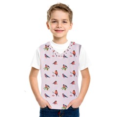 Bullfinches Sit On Branches Kids  Basketball Tank Top by SychEva