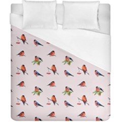 Bullfinches Sit On Branches Duvet Cover (california King Size) by SychEva