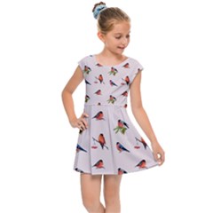 Bullfinches Sit On Branches Kids  Cap Sleeve Dress by SychEva