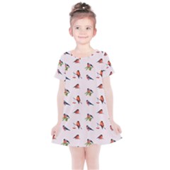 Bullfinches Sit On Branches Kids  Simple Cotton Dress by SychEva