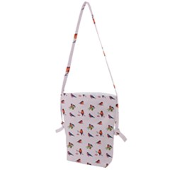 Bullfinches Sit On Branches Folding Shoulder Bag