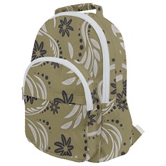 Folk Flowers Pattern Floral Surface Design Seamless Pattern Rounded Multi Pocket Backpack by Eskimos