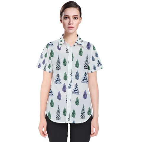 Coniferous Forest Women s Short Sleeve Shirt by SychEva