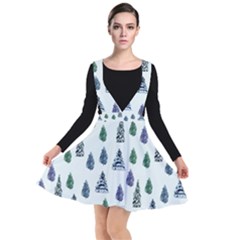 Coniferous Forest Plunge Pinafore Dress by SychEva