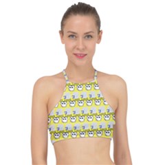 Cartoon Pattern Racer Front Bikini Top by Sparkle