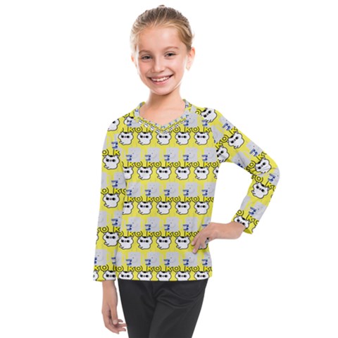 Cartoon Pattern Kids  Long Mesh Tee by Sparkle