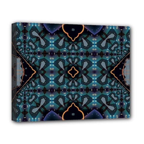 Blue Pattern Deluxe Canvas 20  X 16  (stretched) by Dazzleway